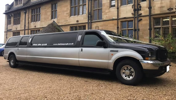 Excursion limousine with two-tone colour scheme and luxury interior